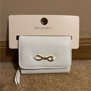 Primark White Wallet with Gold Infinity Detail
